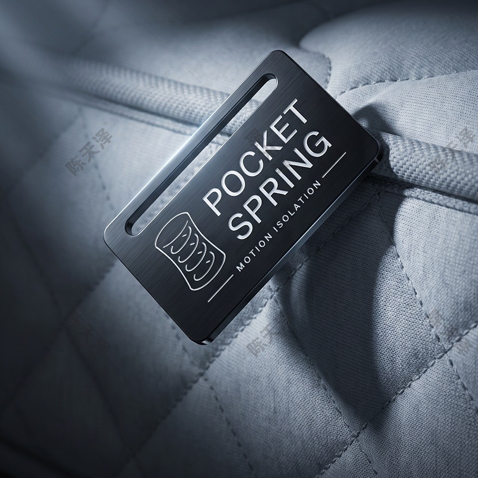 床垫合金吊牌 品牌标镜面黑钢效果 家居金属吊牌 弹簧铁牌 POCKET SPRING